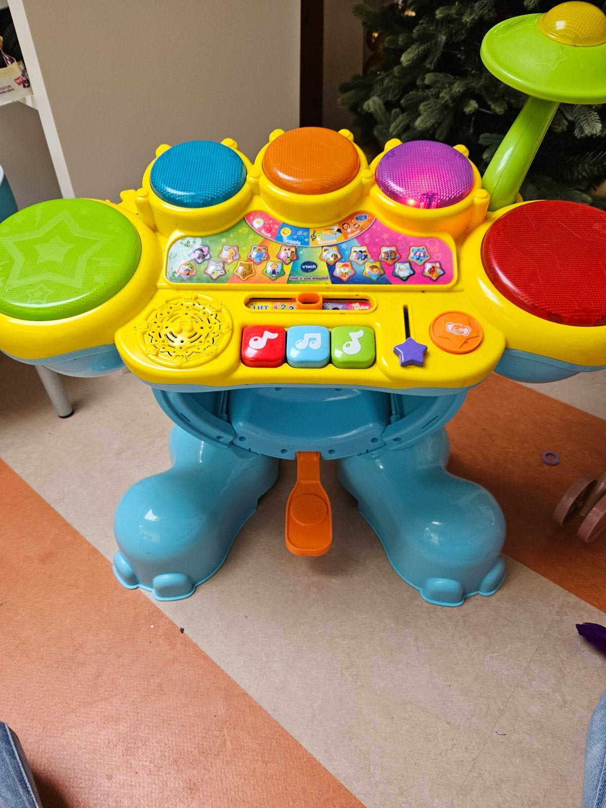 VTech Rock & Leer Drumstel met krukje - Zo goed als nieuw, Ophalen, Zo goed als nieuw, 2 tot 4 jaar