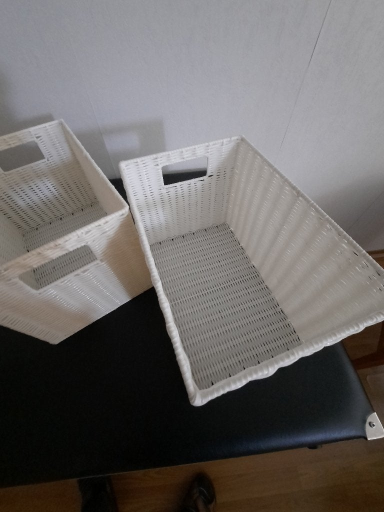 mandjes wit, Ophalen, Rechthoekig, Kunststof, Mand