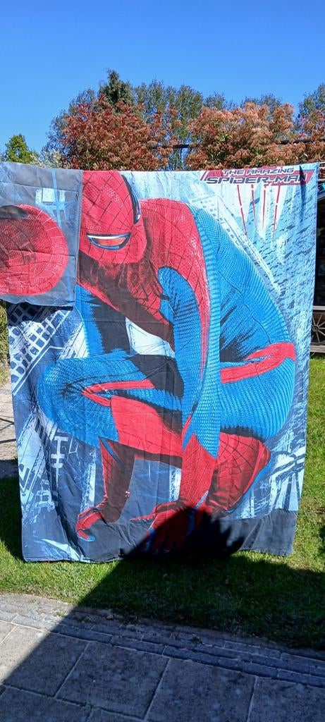 1 persoons kantoenen dekbedovertrek spider-man spiderman, Kinderen en Baby's, Kinderkamer | Beddengoed, Gebruikt, Dekbedovertrek