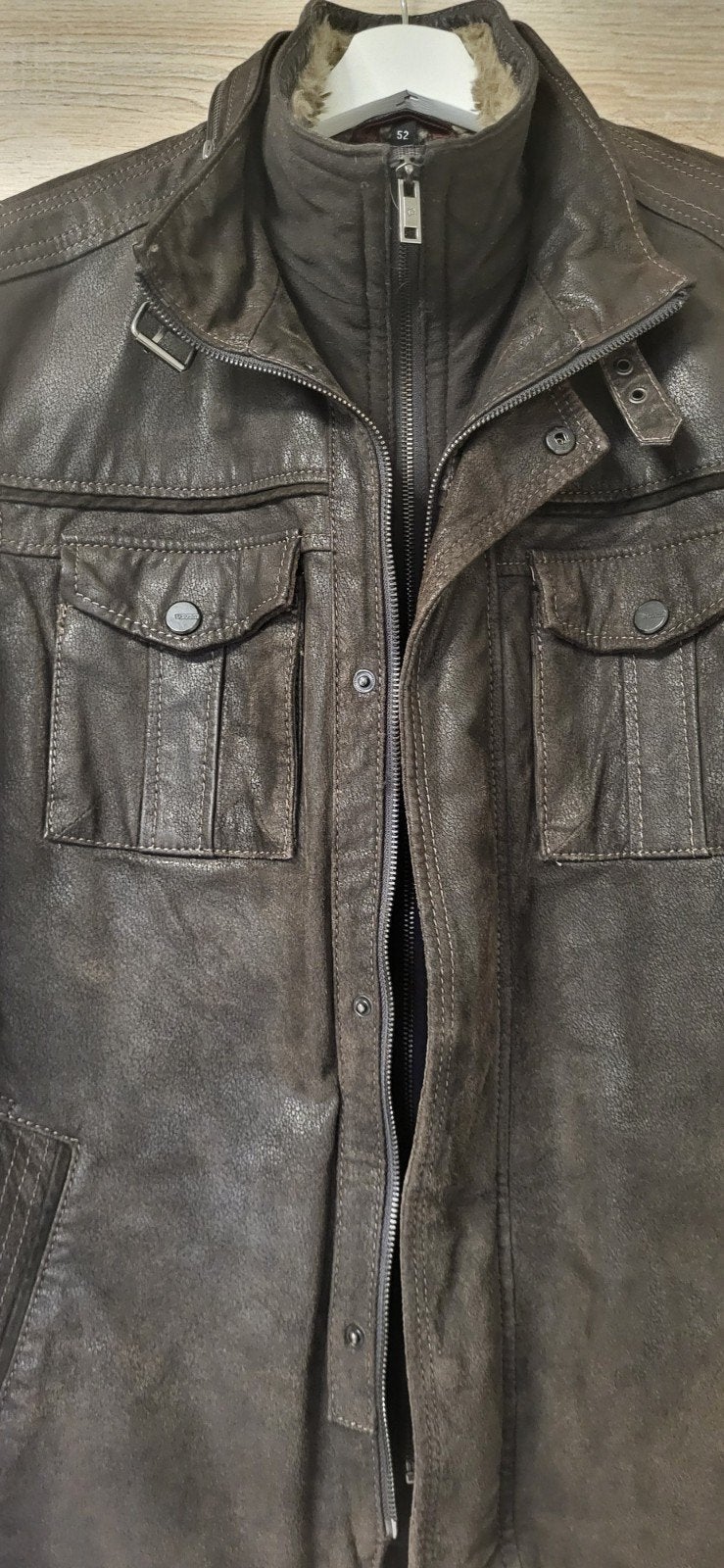 DNR mens wear leren jas, Ophalen, Gedragen, Maat 52/54 (L), Bruin