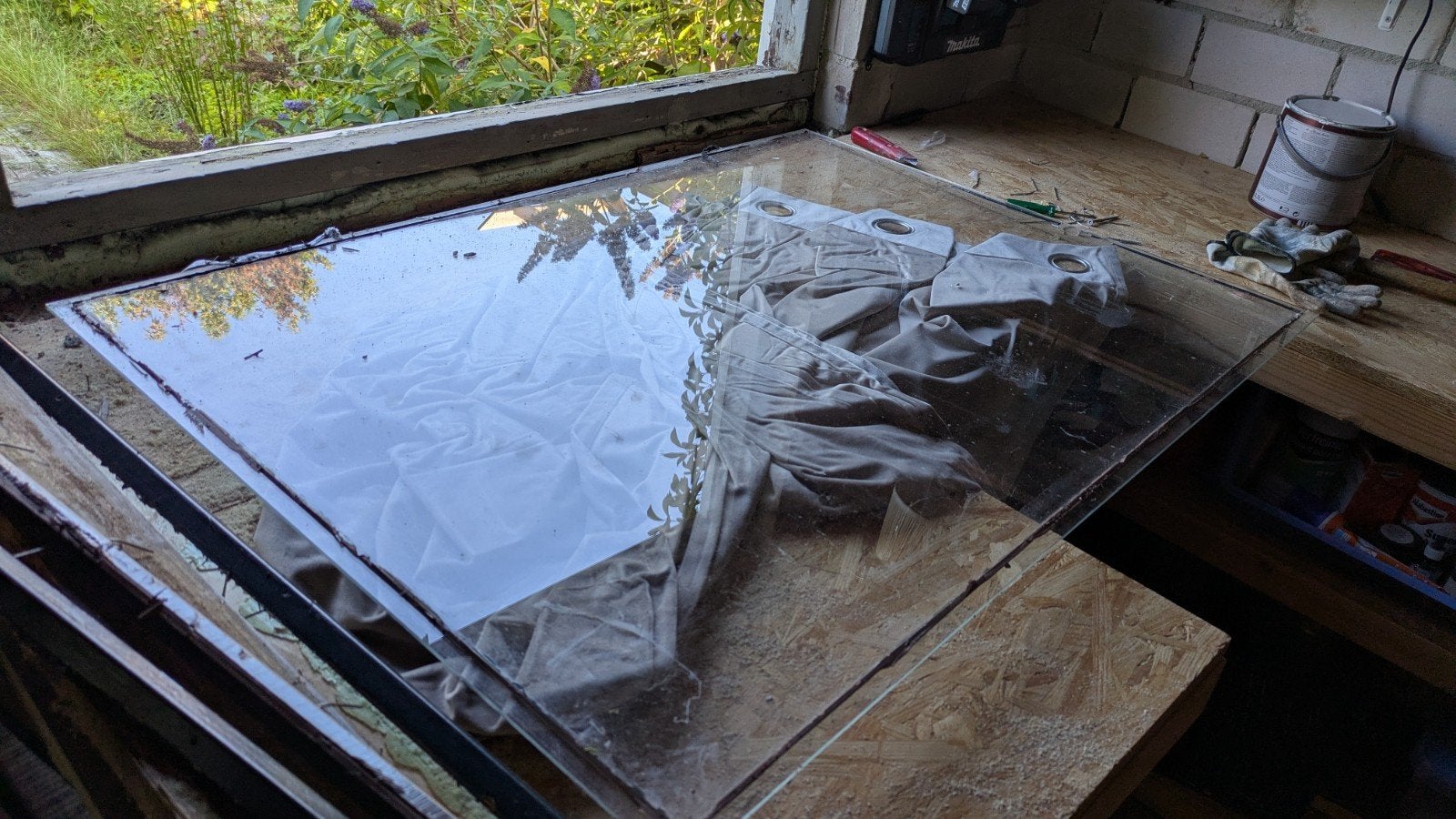 Gratis 2x glasplaat 111x80, Doe-het-zelf en Verbouw, Glas en Ramen, Ophalen, Gebruikt
