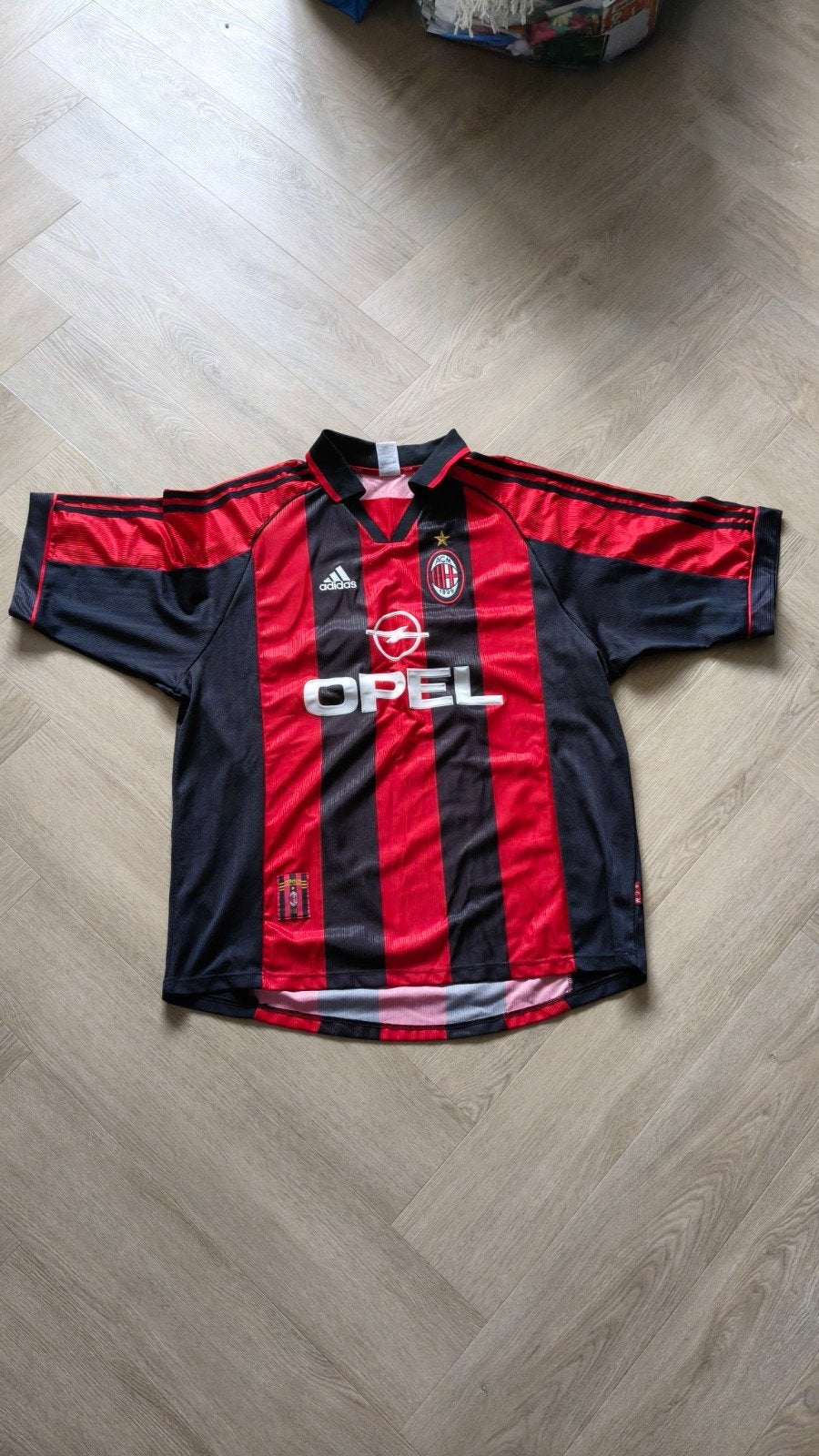 AC Milan Thuisshirt Adidas Opel - Voetbalshirt, Overige maten, Ophalen of Verzenden, Zo goed als nieuw, Adidas