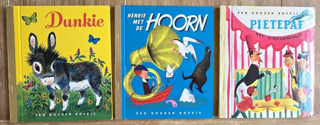 3 Gouden boekjes oa Dunkie en Pietepaf, Boeken, Kinderboeken | Kleuters, Voorleesboek, Fictie algemeen, Jongen of Meisje, Ophalen of Verzenden