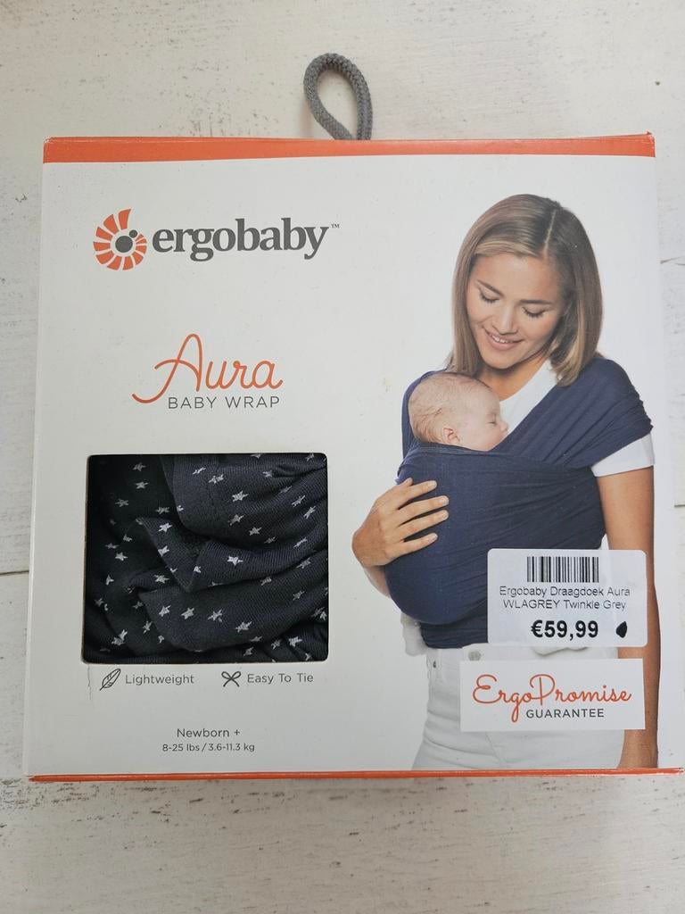 Ergobaby Aura Draagdoek Twinkle Grey, Kinderen en Baby's, Babydragers en Draagdoeken, Overige merken, Draagdoek, Nieuw, Ophalen of Verzenden