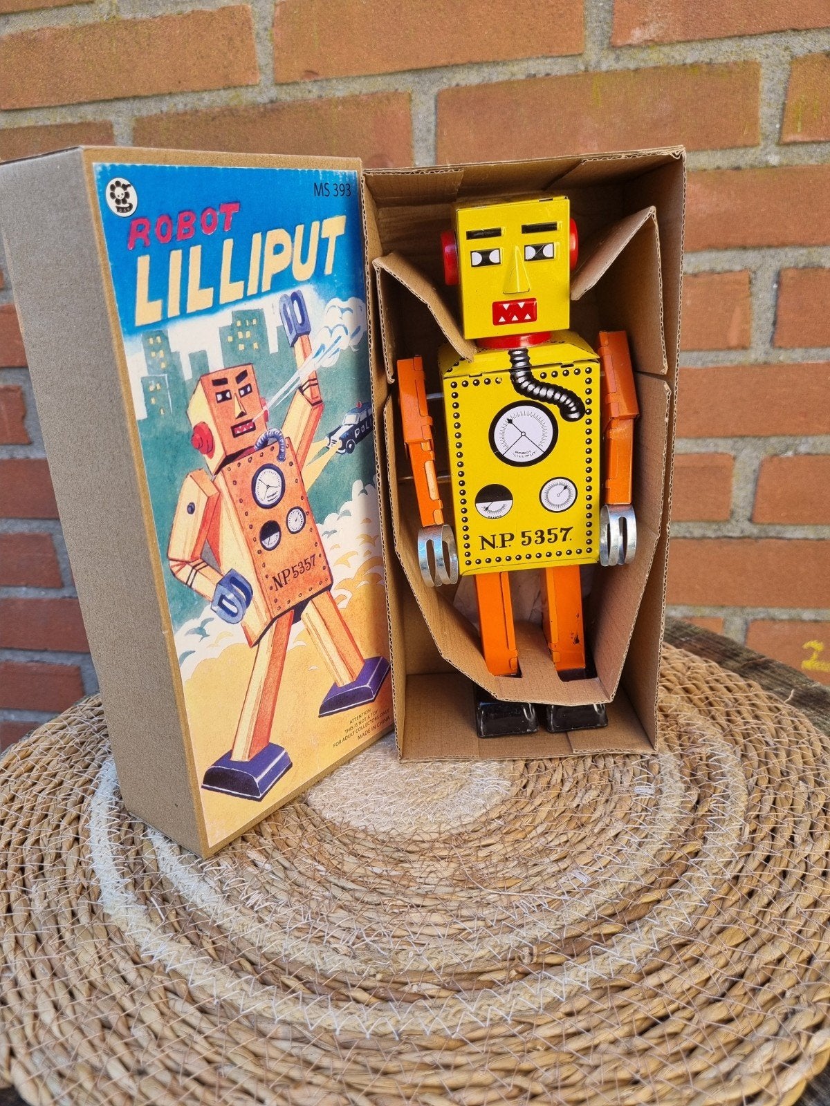 Vintage Robot Lilliput MS 393 blikken speelgoedrobot, Ophalen of Verzenden, Zo goed als nieuw