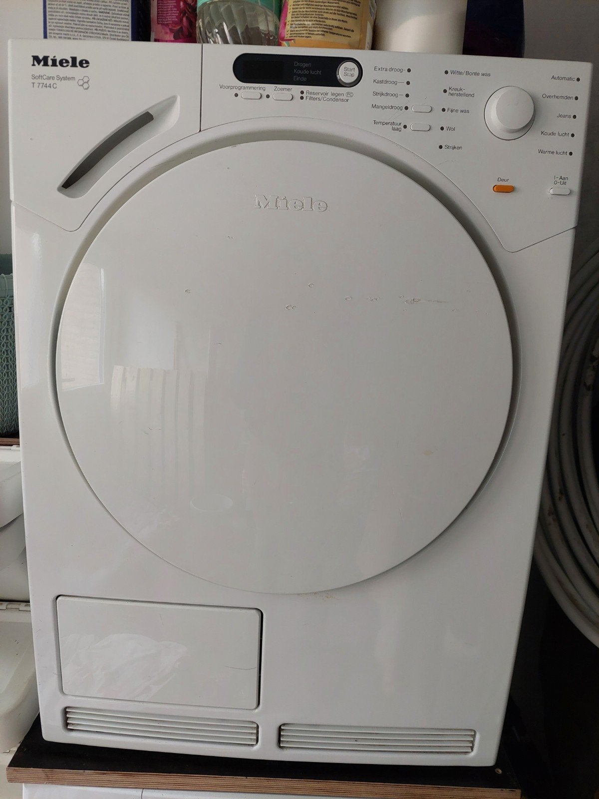 Miele T7744C SoftCare System Wasdroger, Ophalen, 6 tot 8 kg, Gebruikt, Anti-kreukfase