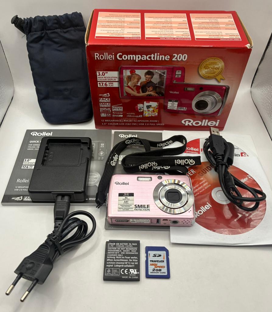 Rollei Compactline 200 - roze - compact camera, Ophalen of Verzenden, Zo goed als nieuw, Overige Merken