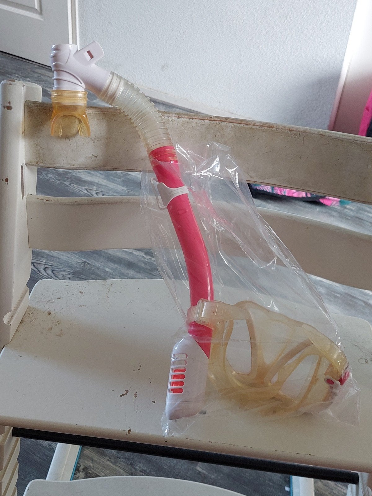 Snorkelset voor kinderen - roze/geel, Ophalen of Verzenden, Zo goed als nieuw, Snorkelset