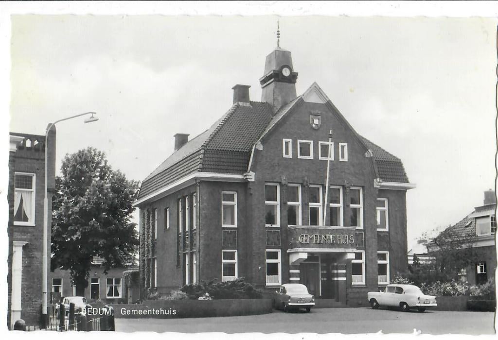 Bedum - Gemeentehuis, Verzenden, 1960 tot 1980, Gelopen, Groningen