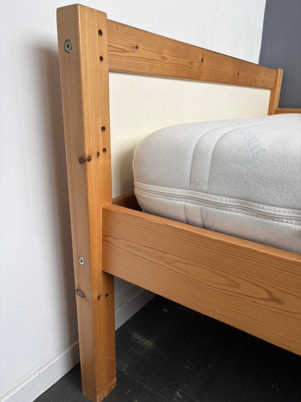 Eenpersoons bed 90/200, Ophalen, 90 cm, Eenpersoons, Wit