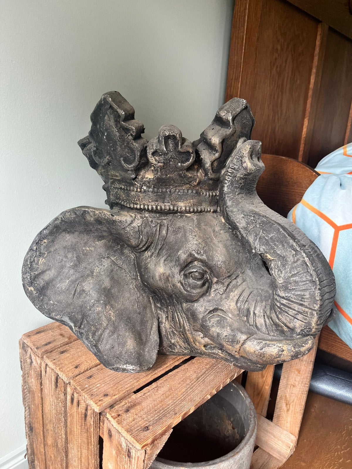 Beeld olifantenkop, Ophalen of Verzenden, Zo goed als nieuw, Dier