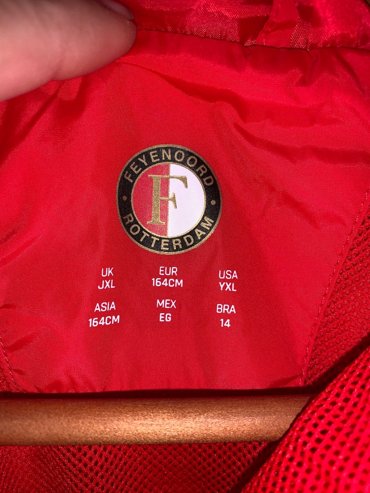 Feyenoord Castore Windjack Rood Maat 164CM, Ophalen of Verzenden, Zo goed als nieuw, Overige maten, Rood