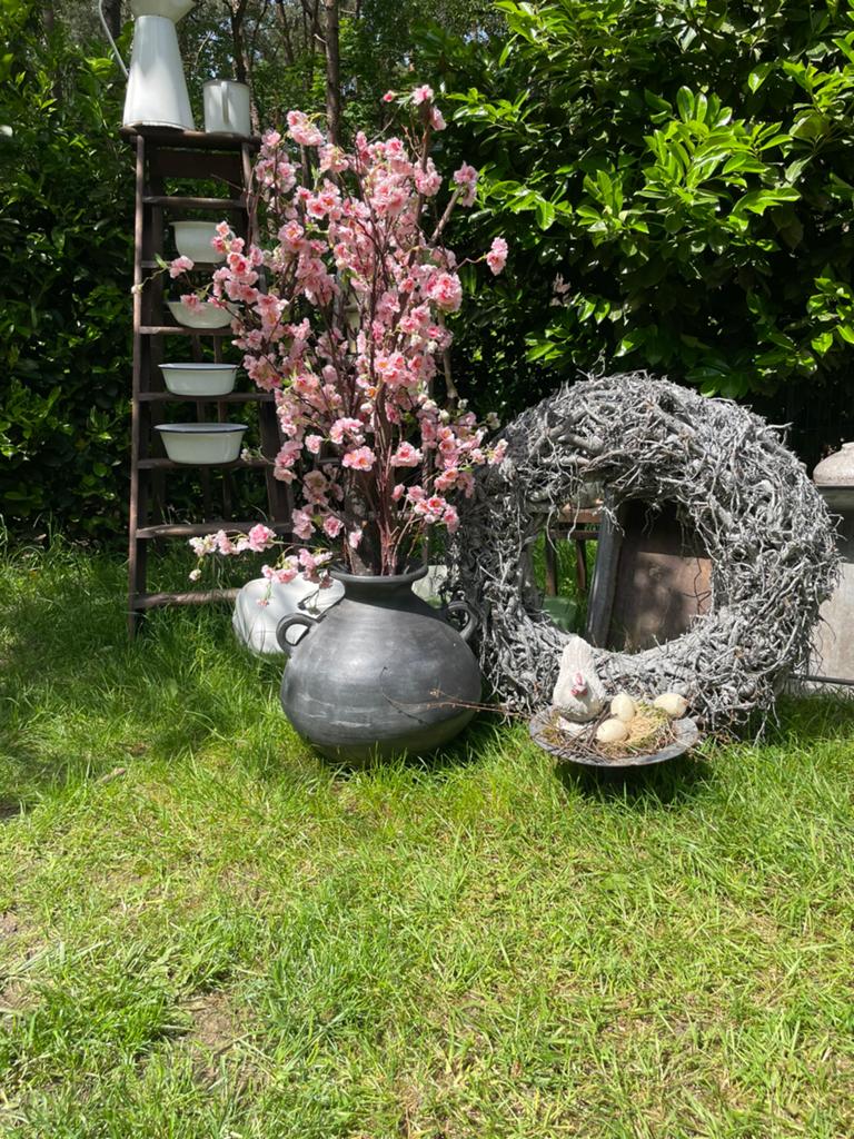 Prachtige oude kruik/kan vergrijsd, Tuin en Terras, Ophalen of Verzenden, Zo goed als nieuw, Rond, Minder dan 25 cm