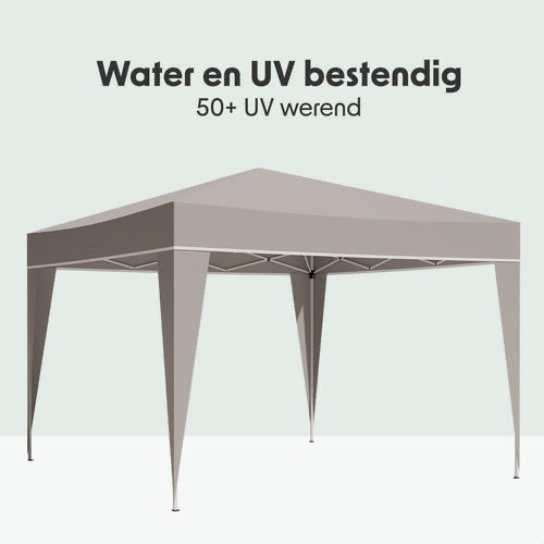LifeGoods Partytent - Paviljoen - Easy Up - 3x3m Zwart, Opvouwbaar, Partytent, Minder dan 4 meter, Nieuw