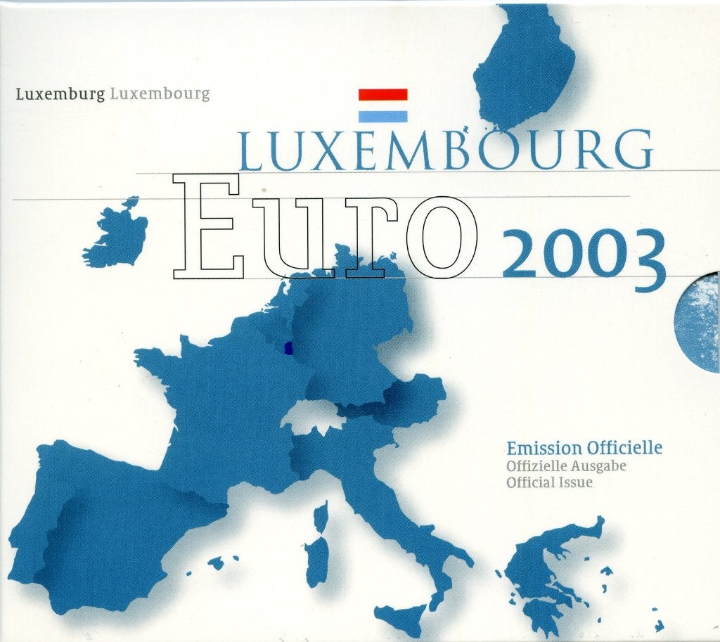 BU set Luxemburg 2003 - 1 cent t/m 2 euro - Blister, Verzenden, Luxemburg, Overige waardes, Setje