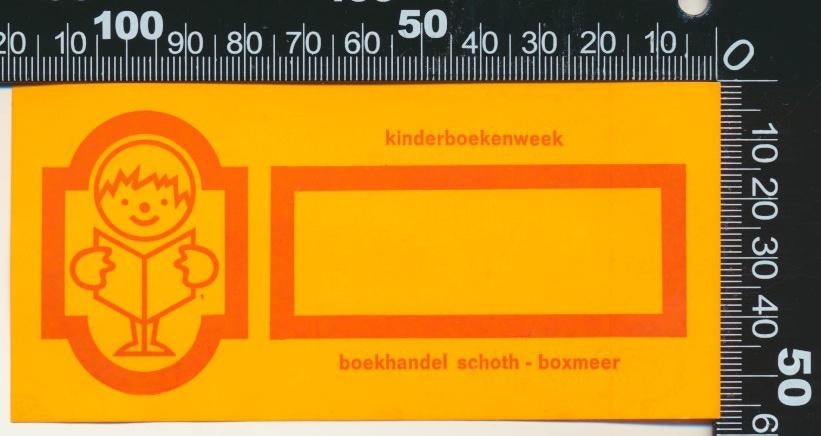 Sticker: Boekhandel Schoth - Kinderboekenweek - Boxmeer, Verzamelen, Ophalen of Verzenden, Zo goed als nieuw, Bedrijf of Vereniging