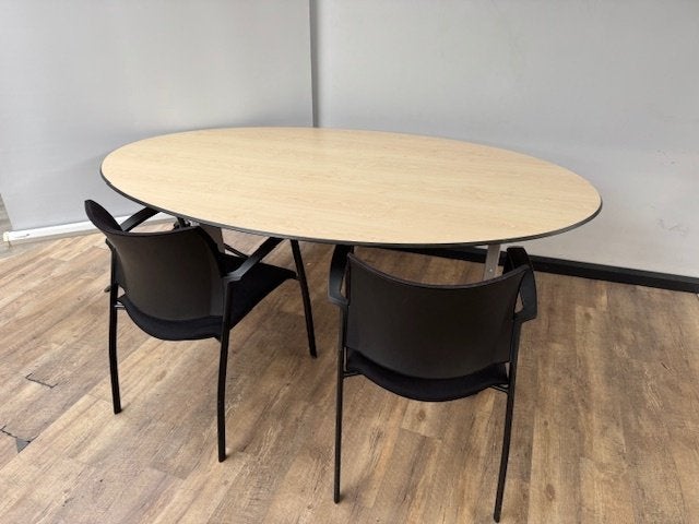 Ovale vergadertafel Trespa, Ophalen, 100 tot 150 cm, 200 cm of meer, Metaal
