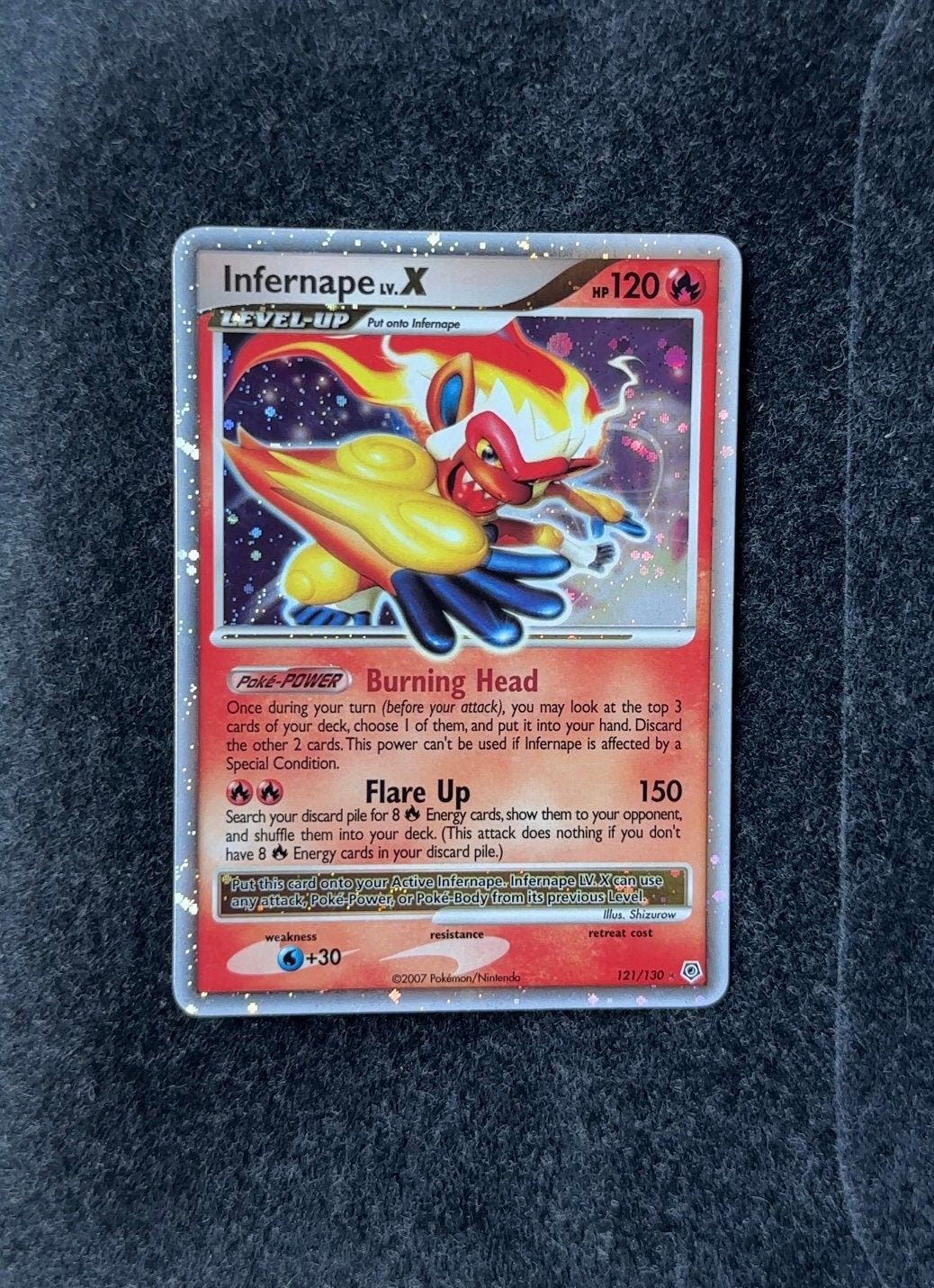 Infernape Lv. X #121 | Pokemon Diamond & Pearl, Ophalen of Verzenden, Zo goed als nieuw, Foil