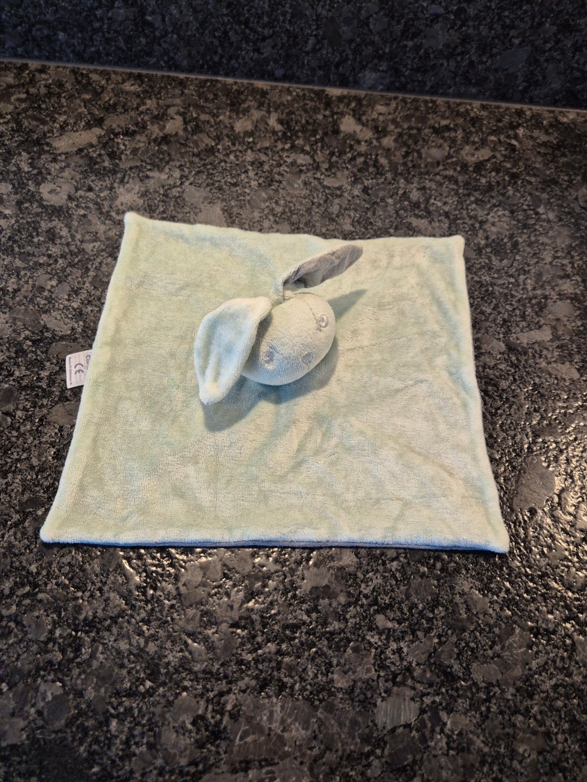 Bambino - Knuffeldoekje Konijn mintgroen/grijze achterzijde, Ophalen of Verzenden, Konijn