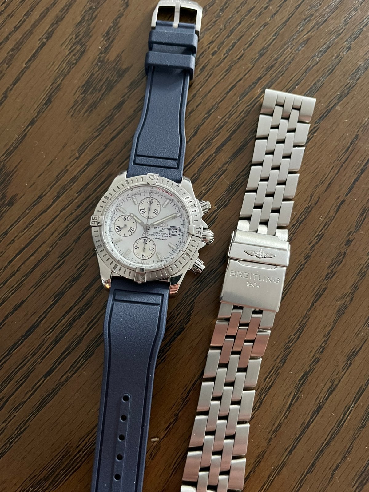 breitling chronomat evolution M.O.P dial, Staal, Breitling, Polshorloge, Kunststof