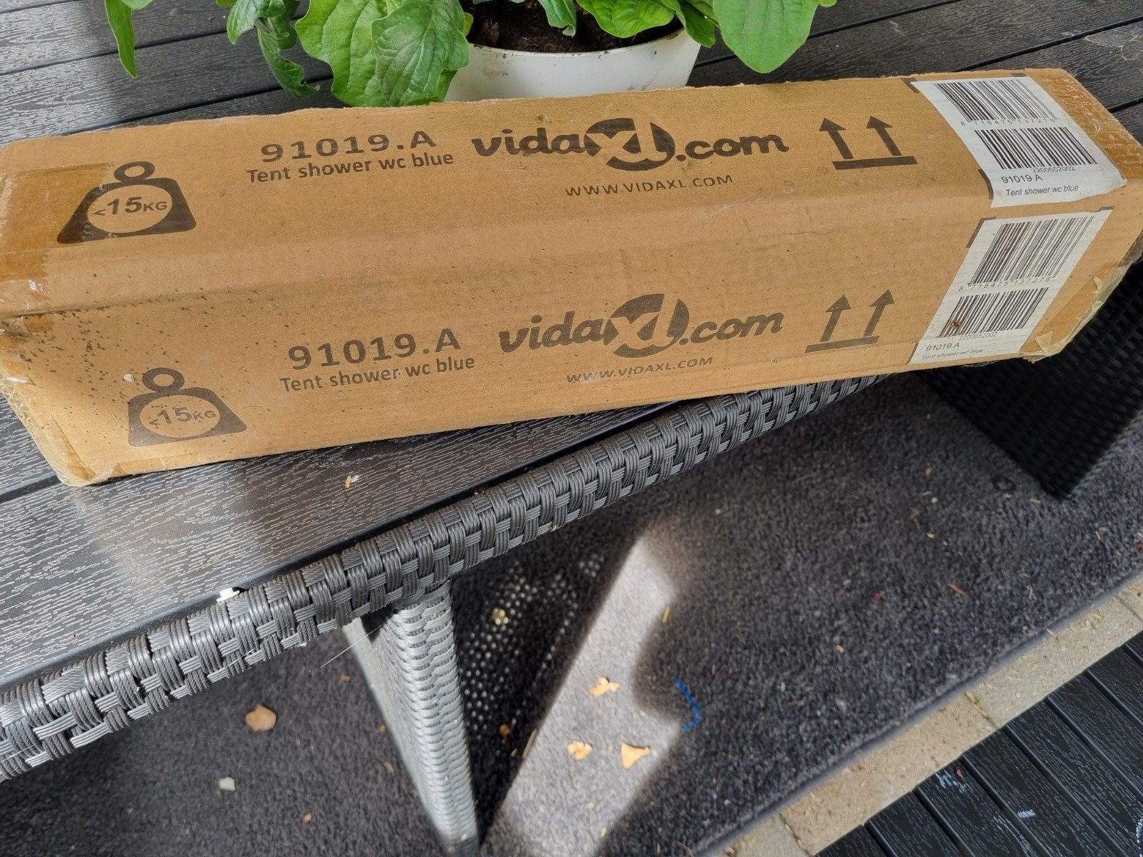 VidaXL Tent Douche WC Blauw - Nieuw in Doos, Caravans en Kamperen, Tenten, Ophalen of Verzenden, Nieuw, Tot en met 2