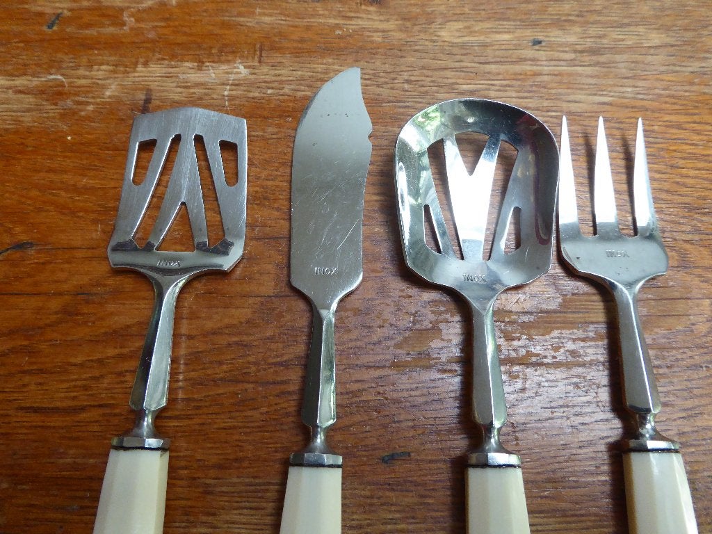 4-delig art deco serveerbestekje, Antiek en Kunst, Antiek | Bestek, Ophalen of Verzenden