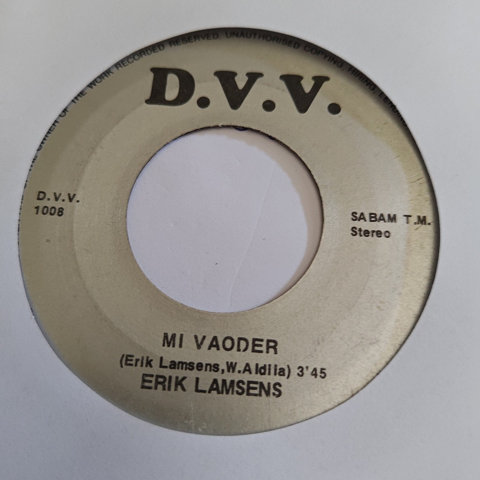 Erik Lamsens - Onze stad, ons Roeselare / Mi Vaoder (7 inch), Gebruikt, 7 inch, Ophalen of Verzenden, EP