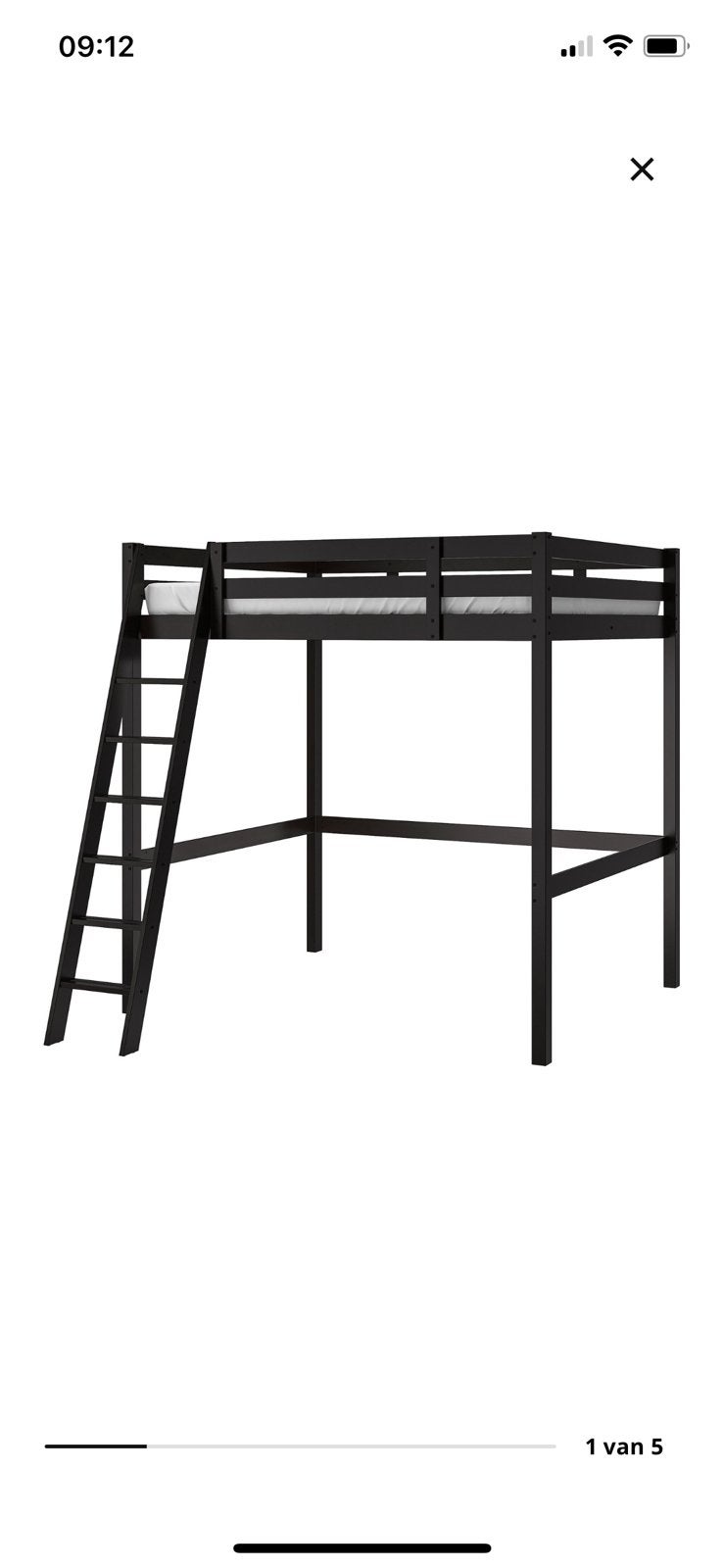 Hoogslaper 140/200 twijfelaar stora ikea, Ophalen, Gebruikt, Hoogslaper, 140 cm