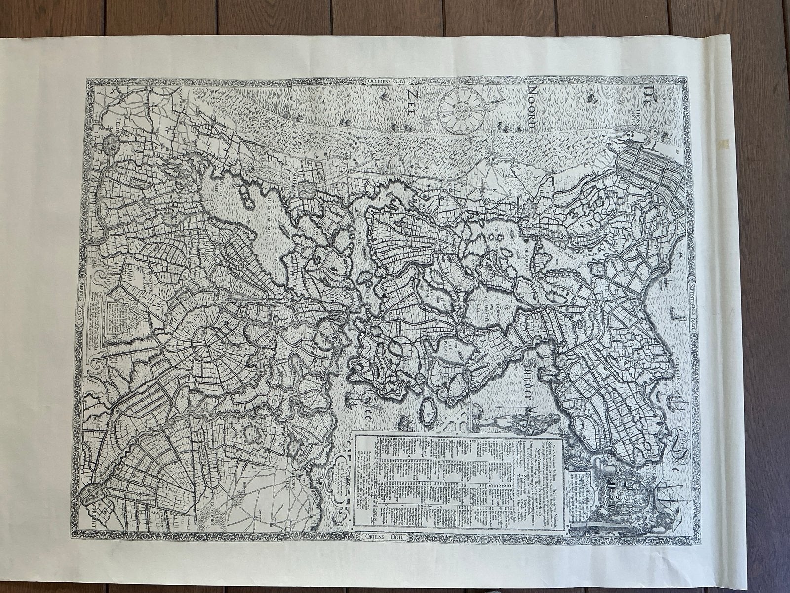 Antieke kaart van Holland en West-Friesland, 17e eeuw, Boeken, Atlassen en Landkaarten, Gelezen, Voor 1800, Ophalen of Verzenden