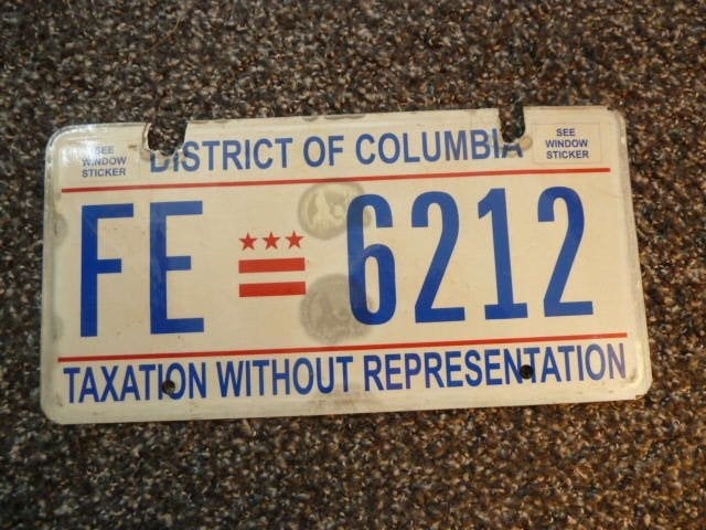 Kentekenplaat licenseplate Washington DC 3 USA, Verzamelen, Verzenden, Gebruikt, Auto's