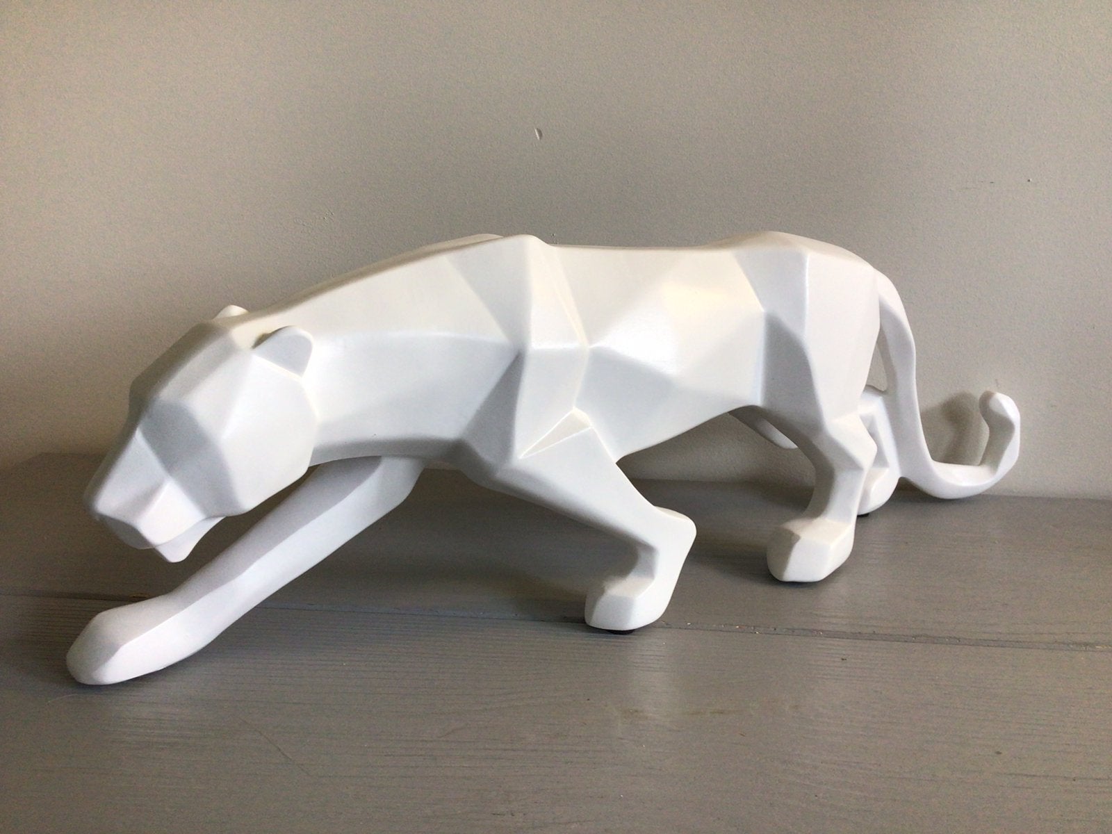 Sluipende panter luipaard wit of zwart  XL beeld tijger, Ophalen of Verzenden, Zo goed als nieuw, Dier