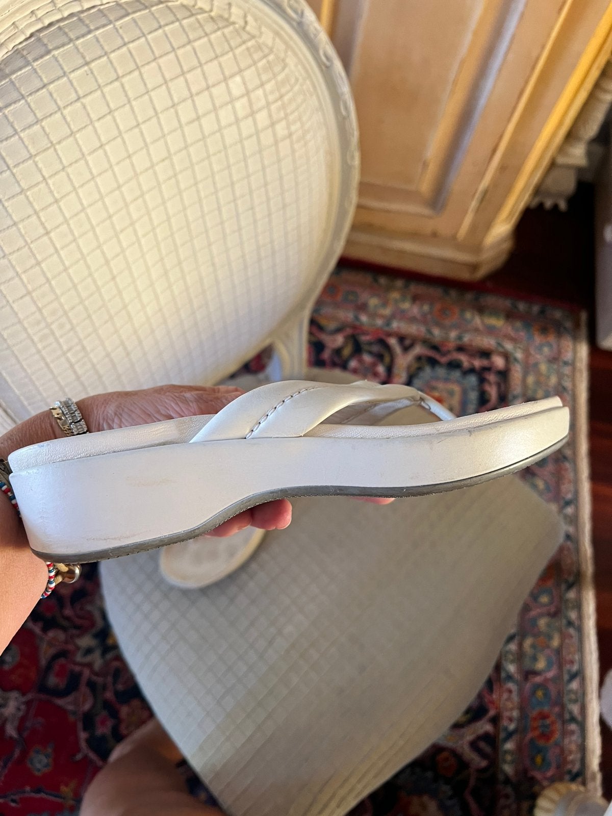 Originele Prada Linea Rossa leren slippers wit maat 36, Kleding | Dames, Ophalen, Overige typen