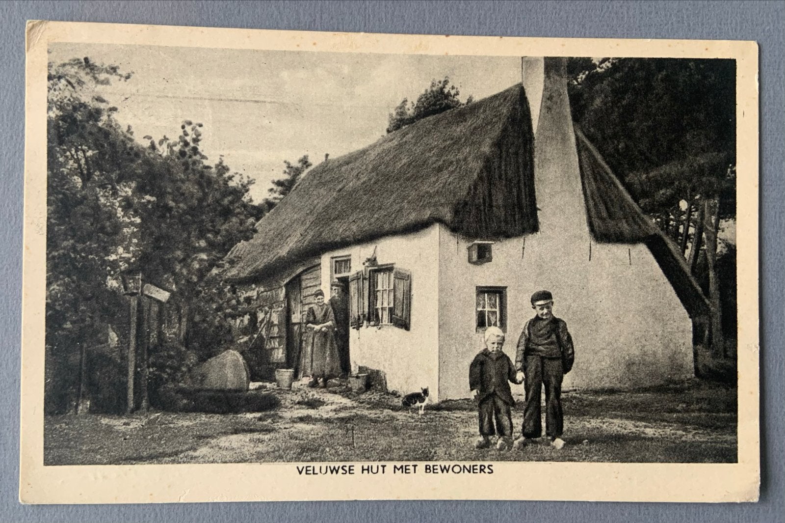 Veluwse hut met bewoners, Verzenden, 1940 tot 1960, Gelopen
