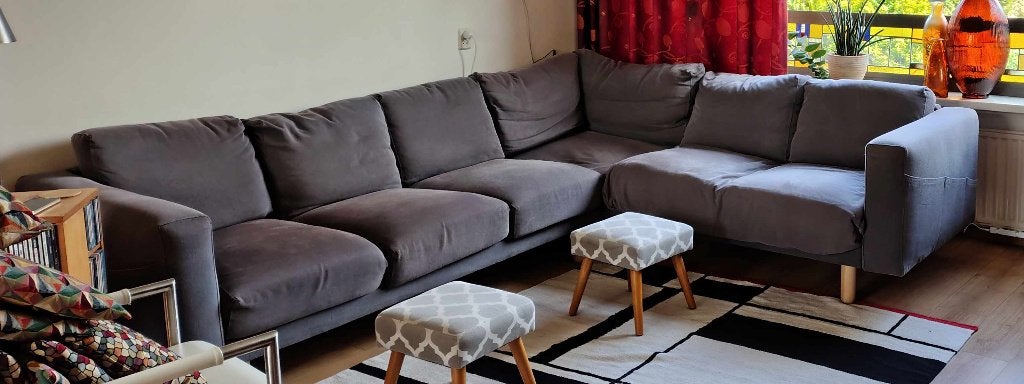 ikea hoekbank, Huis en Inrichting, Ophalen, Hout, Gebruikt, 125 tot 150 cm