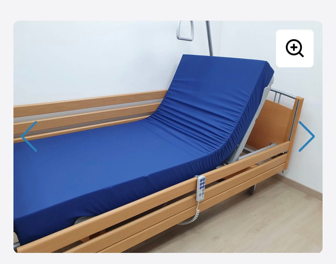 Elektrische ziekenhuis/ verzorgingsbed Laag/Hoog, Ophalen, 90 cm, Eenpersoons, Zo goed als nieuw