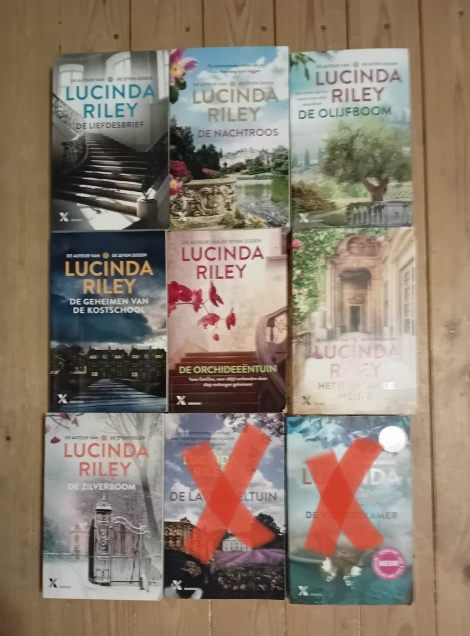 7 boeken van Lucinda Riley. o.a de nachtroos de zilverboom, Boeken, Romans, Gelezen, Ophalen of Verzenden