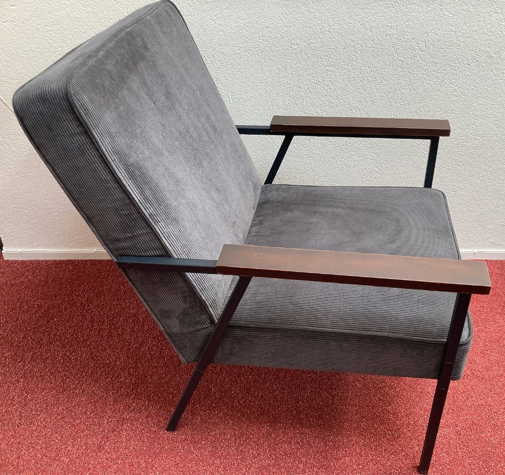 Te koop antraciete fauteuil van Woood., Ophalen, Gebruikt, Minder dan 75 cm, Stof