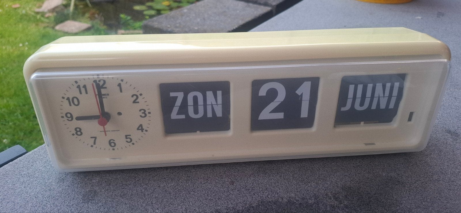 Twemco BQ-38 flipklok - dementieklok, Ophalen of Verzenden, Gebruikt, Analoog, Overige typen