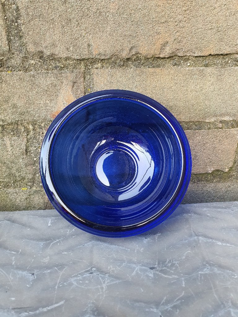 Vintage Arcoroc blauw glazen schaaltje Frankrijk, Ophalen of Verzenden