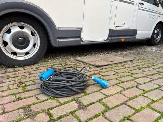 euro verleng kabel caravan aansluit camper + verloop 2,5 mm2, Ophalen of Verzenden, Zo goed als nieuw