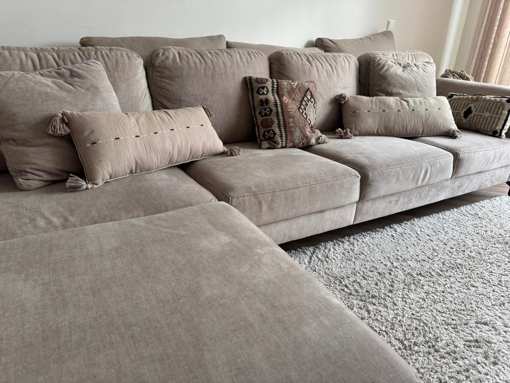 Beige/taupe sierkussen aztecs print 70x30 -  Zusss Lifestyle, Ophalen of Verzenden, Gebruikt, Beige, Rechthoekig