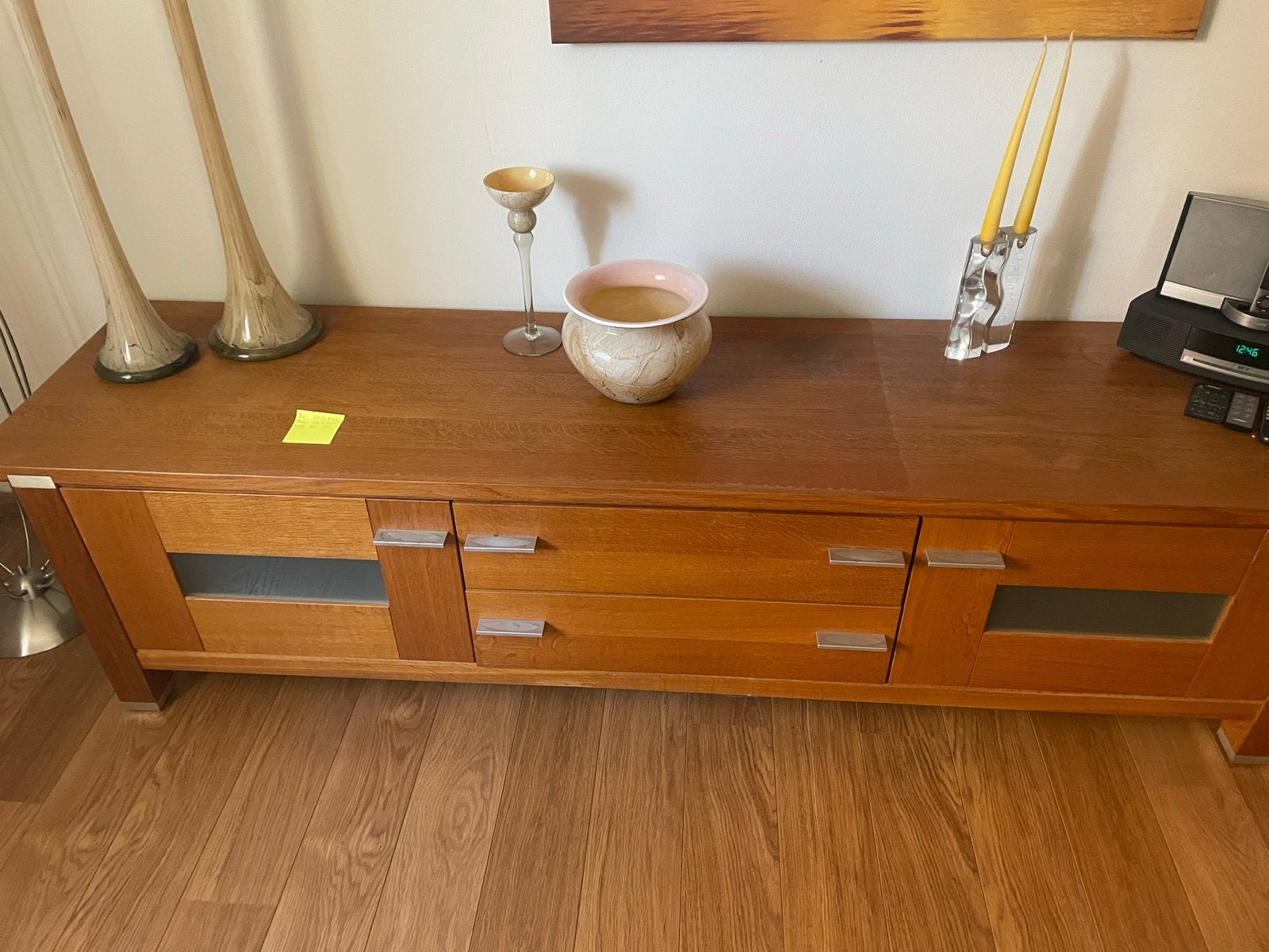 Massief houten dressoir / tv-meubel, Ophalen, Gebruikt, 200 cm of meer, Overige houtsoorten