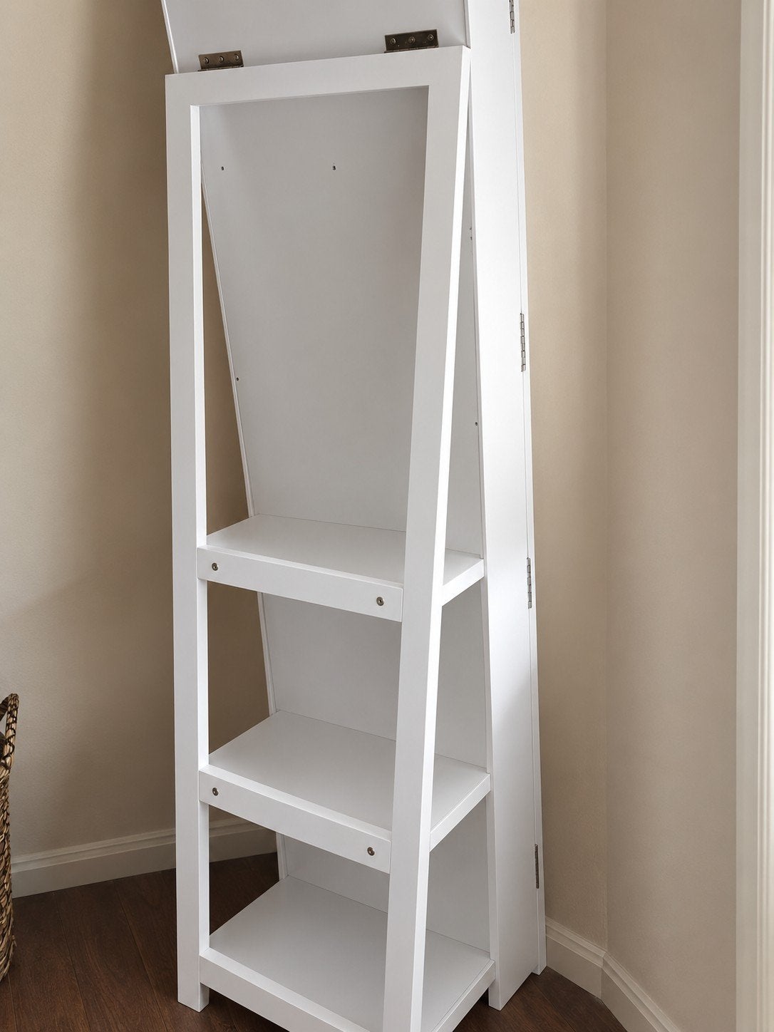 Draaibare spiegelkast met opbergruimte, Ophalen, Minder dan 50 cm, Gebruikt, 150 tot 200 cm
