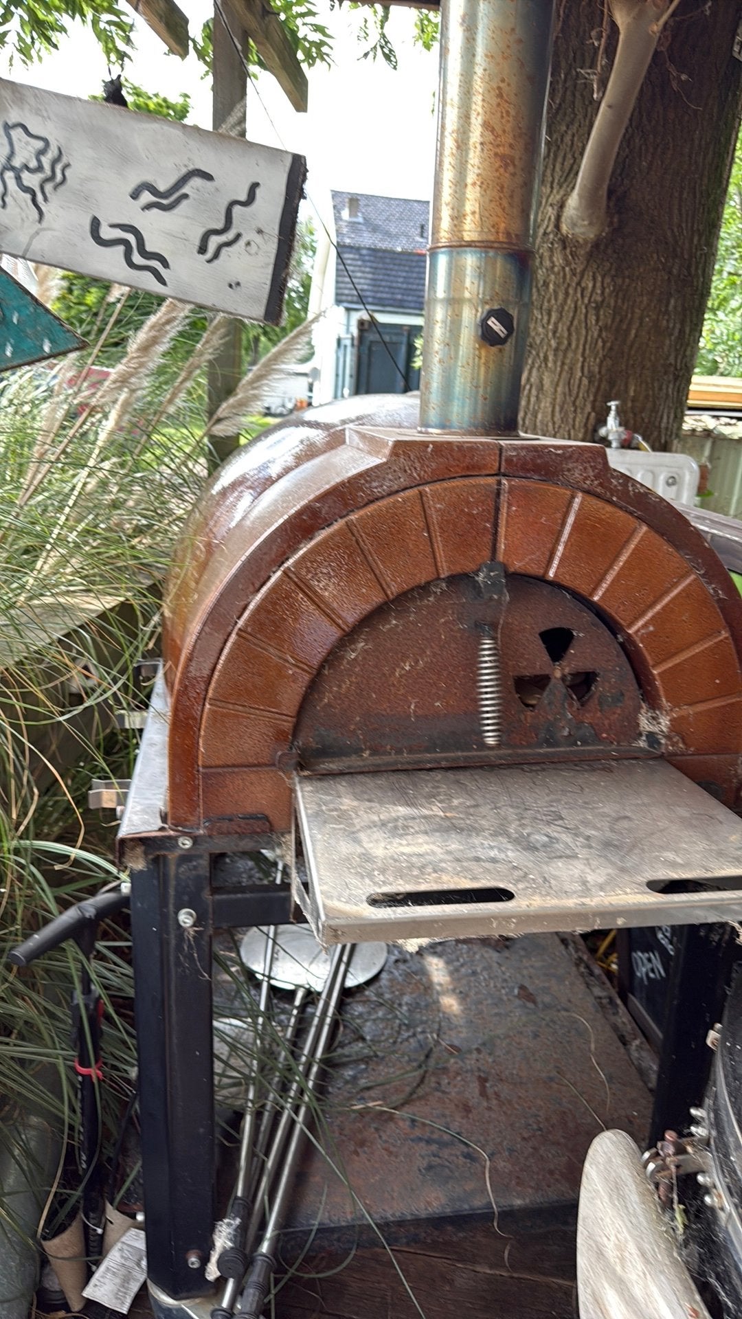 Hout gestookte pizza oven merk amphora, Ophalen, Gebruikt
