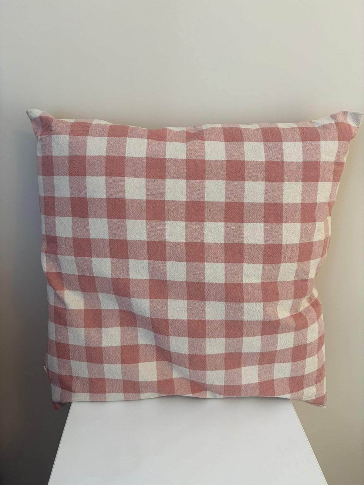 50x50 kussensloop - roze geblokt - H&M Home, Met print, Nieuw, Ophalen of Verzenden, Roze