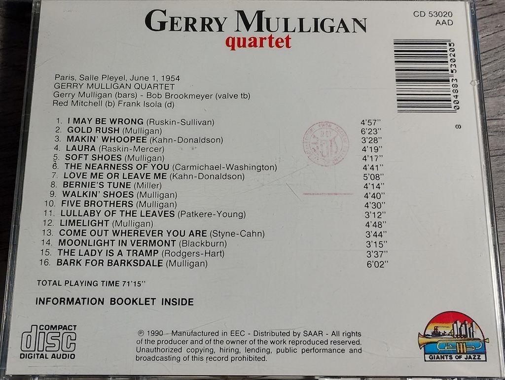 Gerry Mulligan Quartet - Paris 1954, Ophalen of Verzenden, 1960 tot 1980, Zo goed als nieuw, Jazz