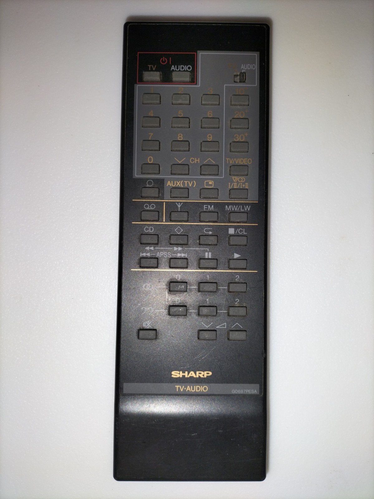 Sharp RRMCG0182AFSA Audio Afstandsbediening (Mist Klepje), Ophalen of Verzenden, Gebruikt, Origineel, Receiver of Versterker