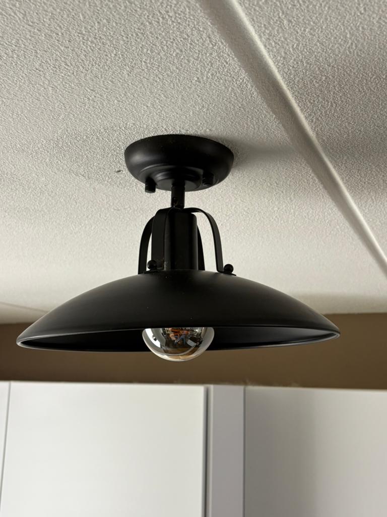 Zwarte Beweegbare Plafondlamp met Industriële Look, Huis en Inrichting, Ophalen, Zo goed als nieuw, Metaal