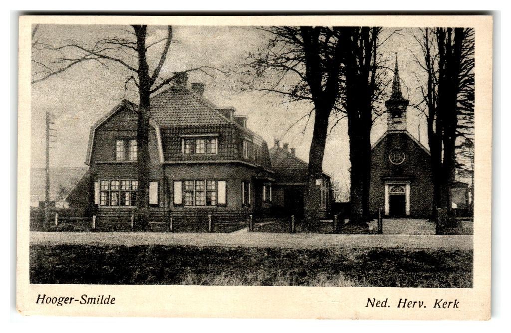 Hoogersmilde, Ned. Herv. Kerk, Verzamelen, Ansichtkaarten | Nederland, Verzenden, 1940 tot 1960, Gelopen, Drenthe