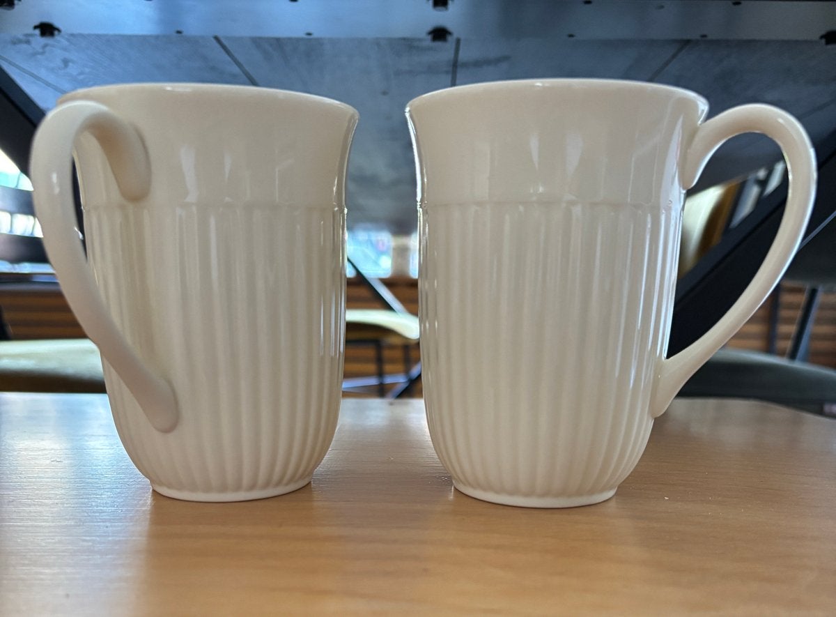 Set van 2 Wedgwood Queen's Ware EDME mokken, Ophalen, Klassiek, Mok, Zo goed als nieuw